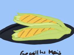 Grilled corn on the cob with char marks, buttered and seasoned, classic barbecue side dish cooked over open flames