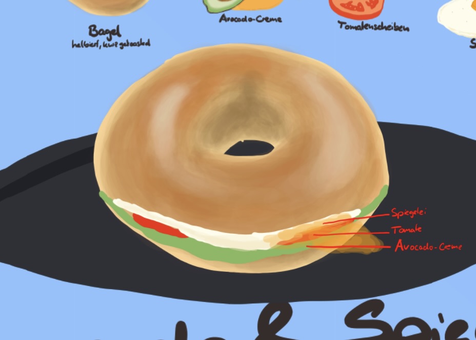 Avocado Bagel with Fried Egg