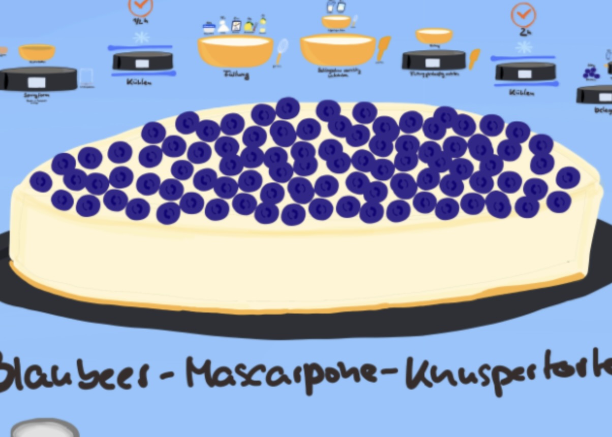 Blueberry Mascarpone Crunch Cake