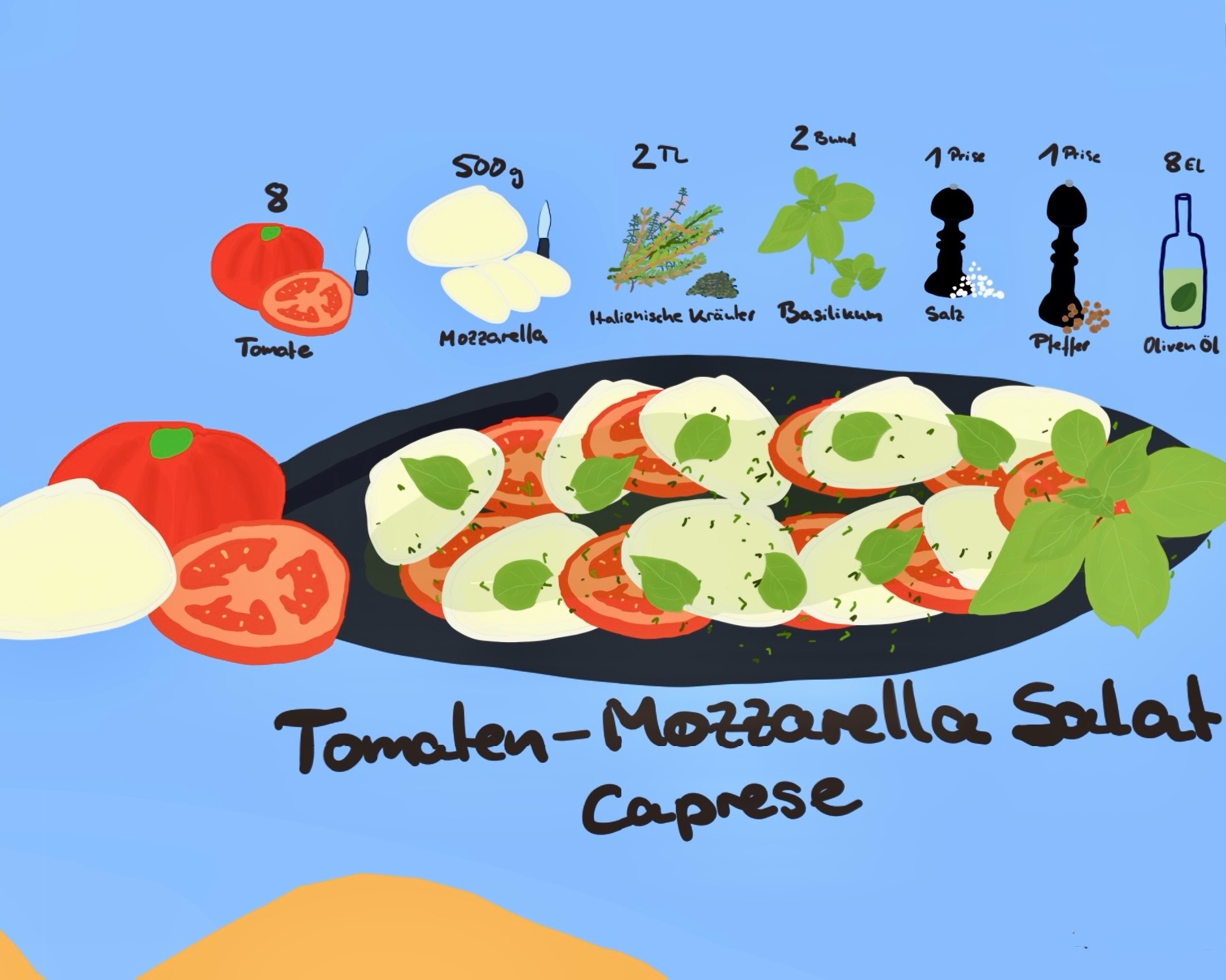 Tomaten-Mozzarella Salat (Caprese)