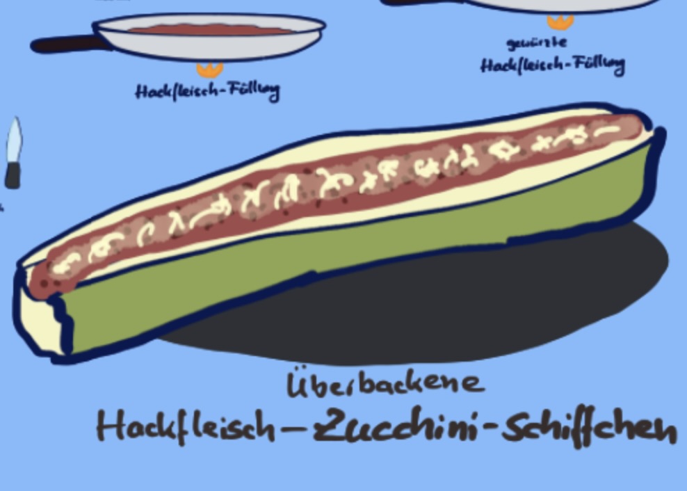 Hackfleisch-Zucchini-Schiffchen