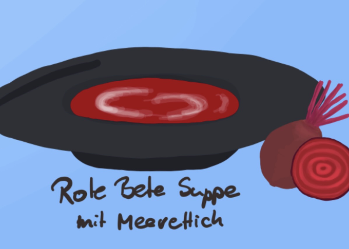 Red beet soup with horseradish