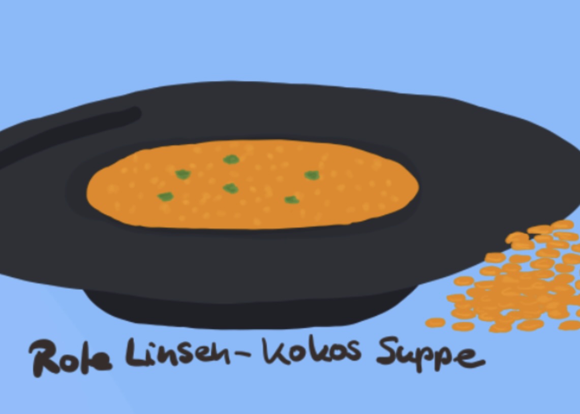 Red lentil soup with coconut milk