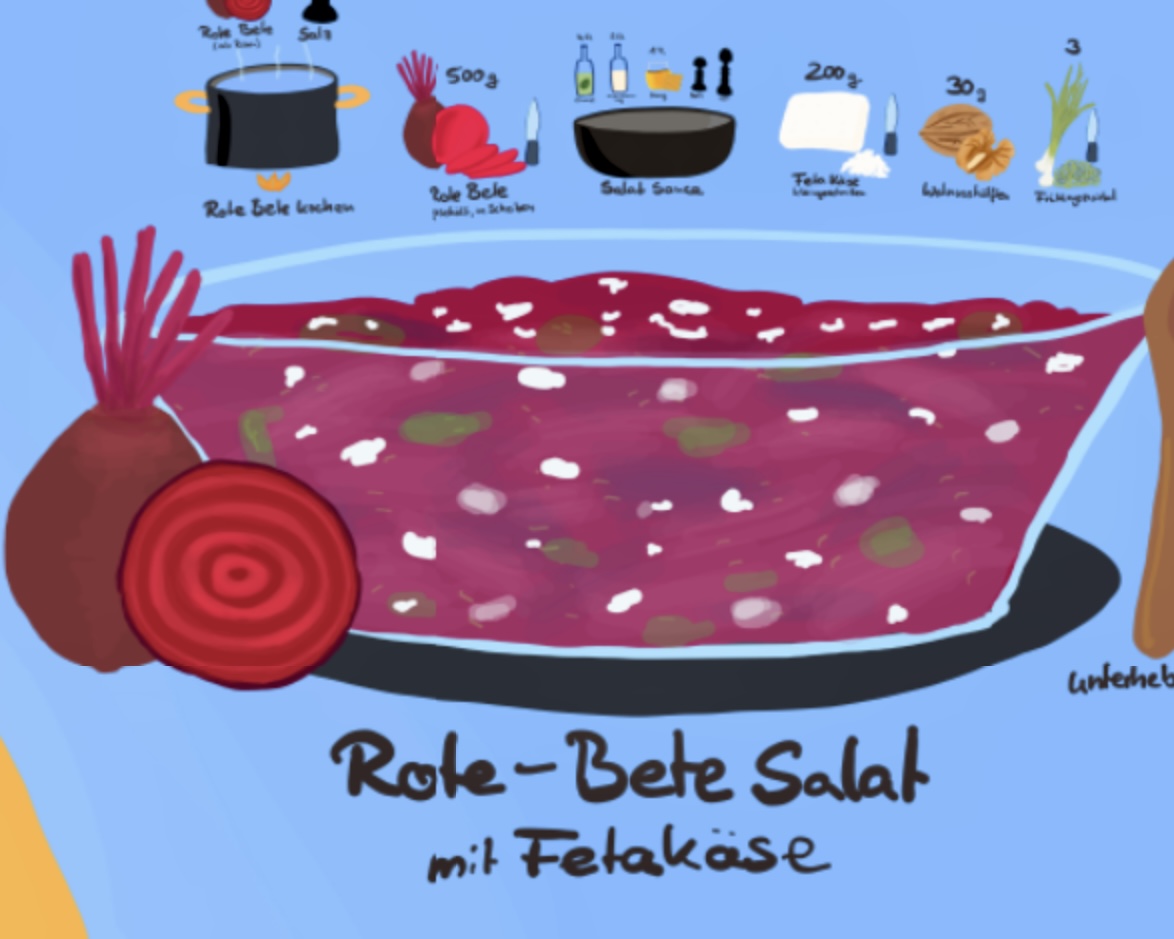 Rote-Beete-Salat mit Fetakäse