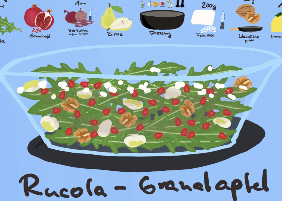 Rocket salad with pomegranate