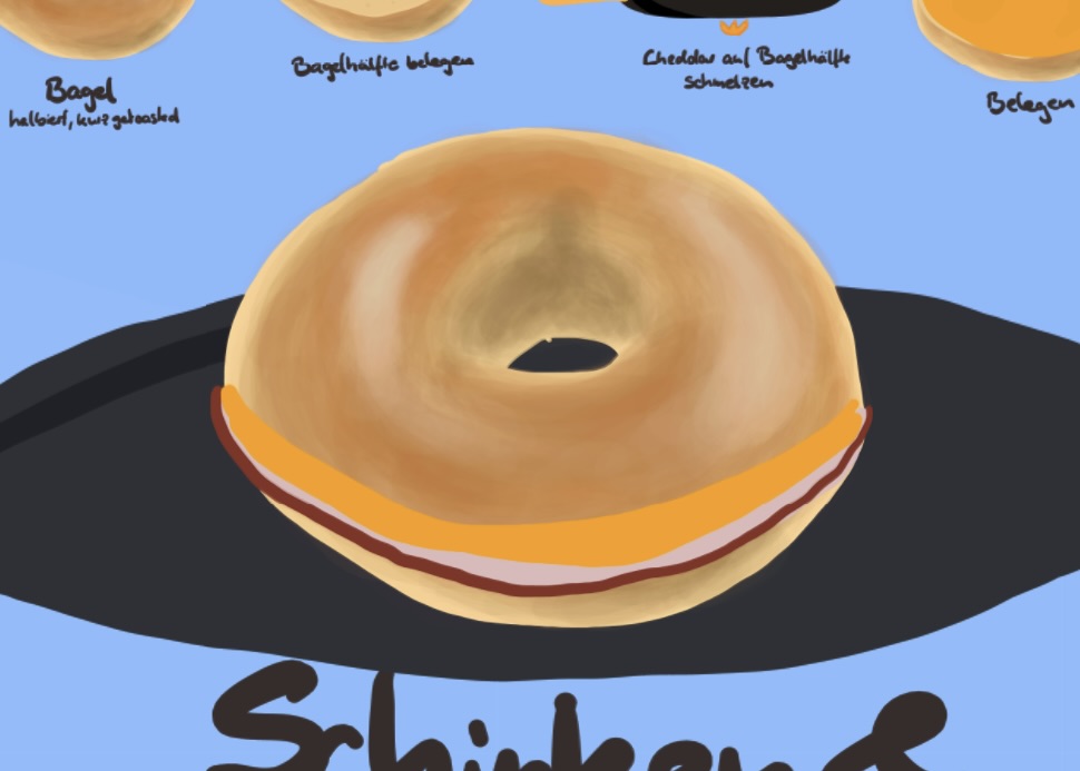 Ham and Cheddar Bagel