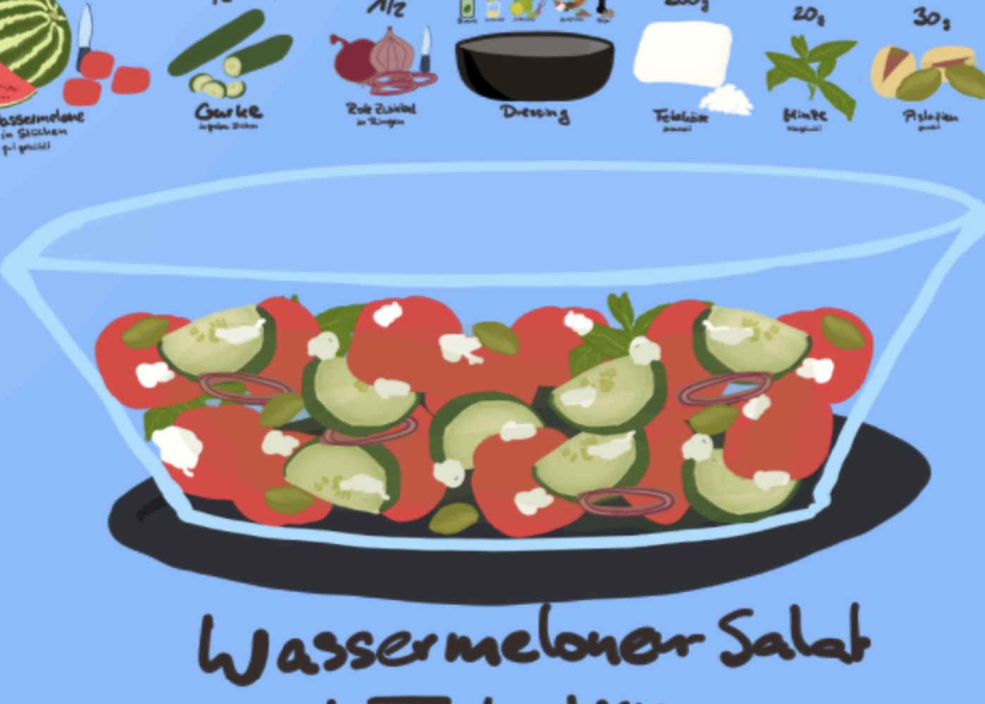 Wassermelonensalat mit Fetakäse