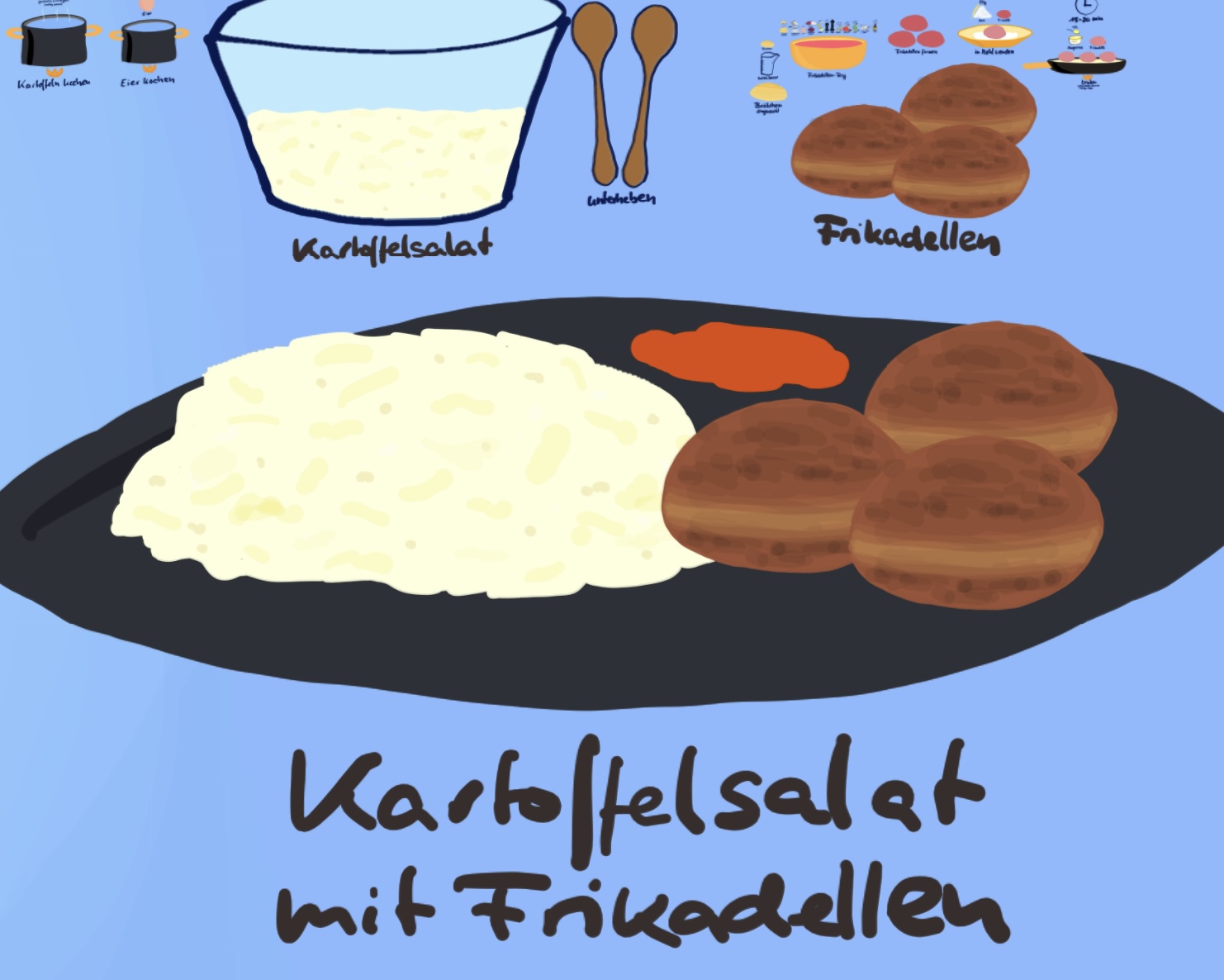 Potato Salad with Meatballs for Kids