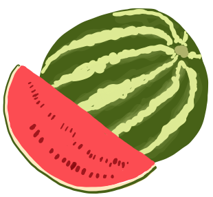 Juicy red watermelon slice with seeds, refreshing summer fruit for drinks and fresh eating